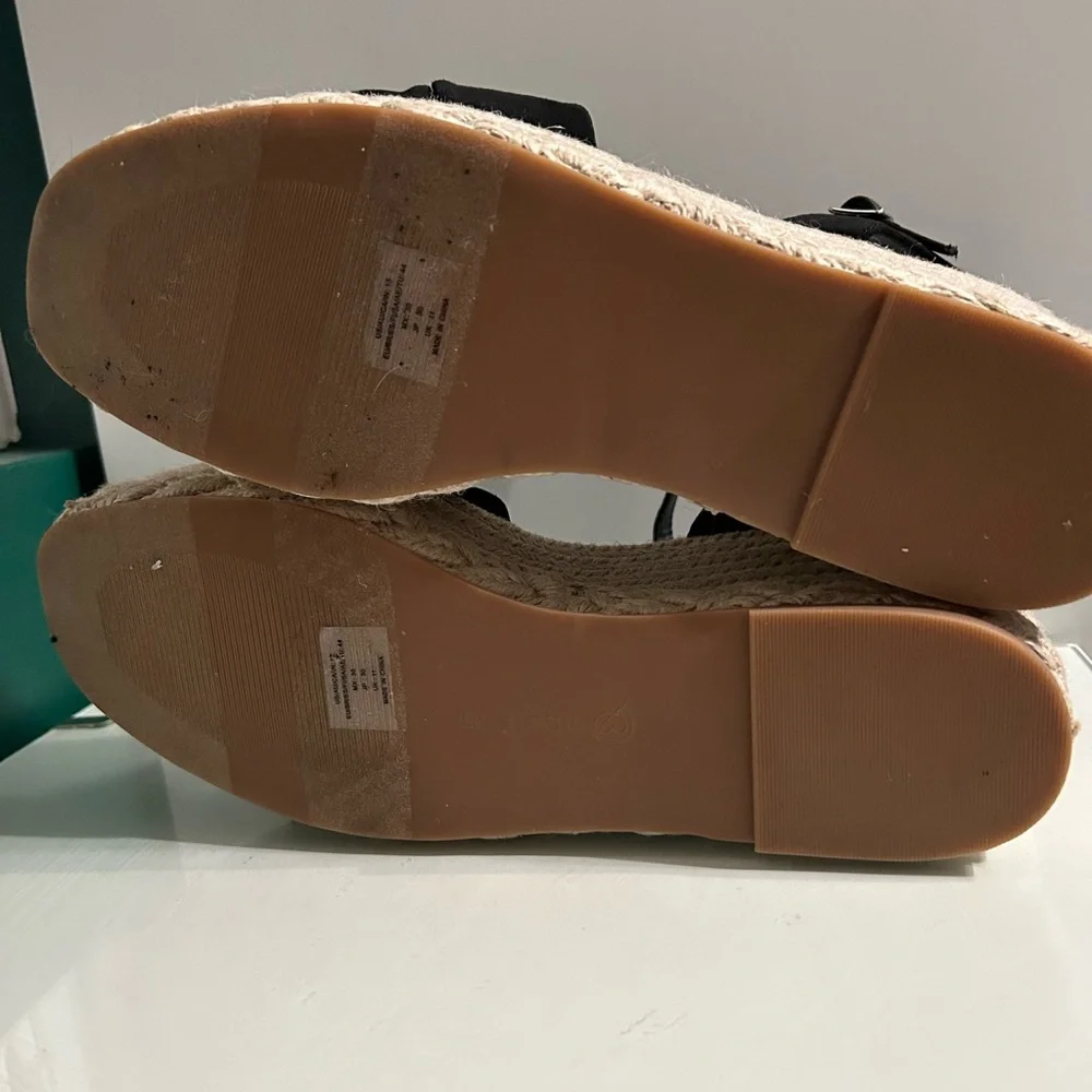 The Drop Black Platform Wedge Espadrille Style Jeremy - Picture 4 of 5